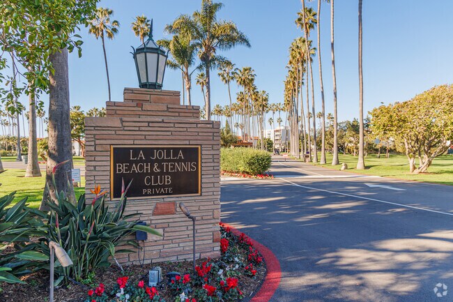 La Jolla Beach and Tennis Club is prestigious destination offering golf, swimming and tennis.