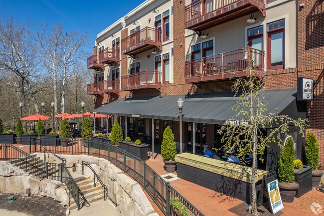 The Creekside District near Eston  features a number of restaurants, a waterfall and a park.