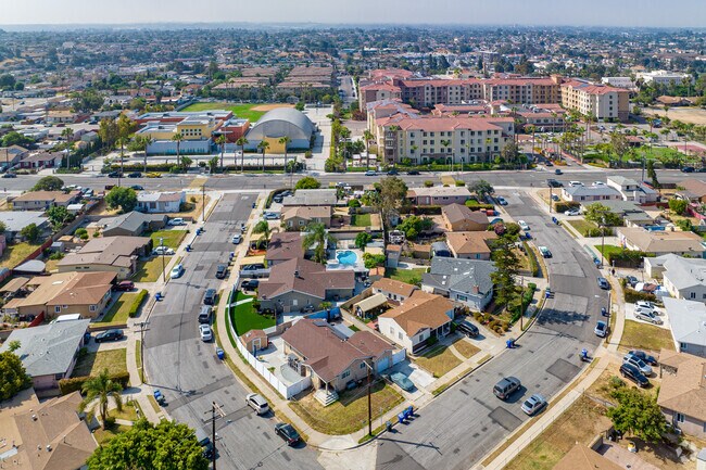 A National City residential neighborhood as seen from above.