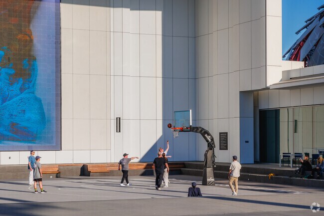 South Inglewood residents can play basketball outside of the newly built Inuit Dome.