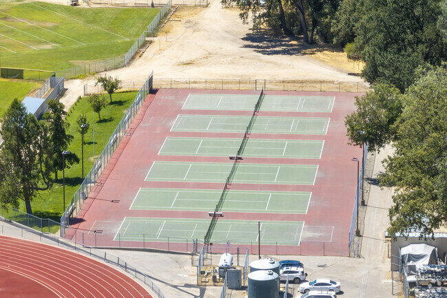 The tennis courts at Yosemite High School in Oakhurst.