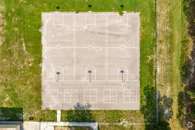 The sports courts offer lots of outdoor exercise for kids at Cotee River Elementary.