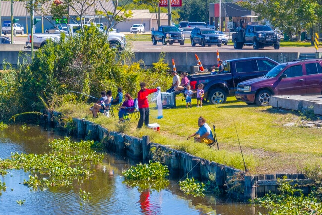 Fishing in the bayou is a popular pastime in Cut Off, Louisiana.