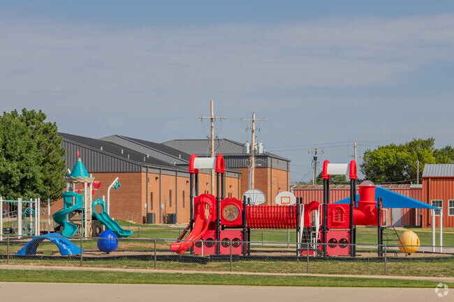 Elgin Elementary School offers playground for children.