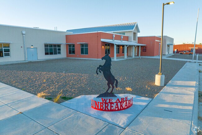 Home of the Mustangs, Mountainair high school stands proud in the middle of it's namesake town.