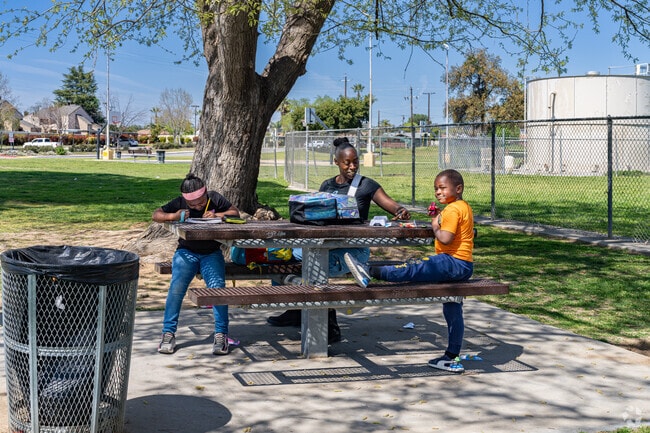Tyner residents can enjoy the picnic areas and play equipment at Pioneer Park nearby.