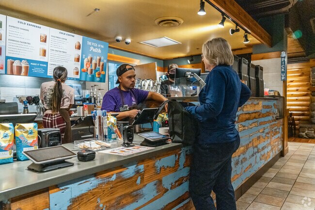 Conveniently close to Foxcroft, cozy cafes like Caribou Coffee make for perfect morning stops.