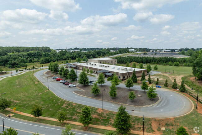 Camperdown Academy is surrounded by beautiful landscaping.