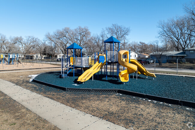 Kids can climb on the playground at White Elementary School.
