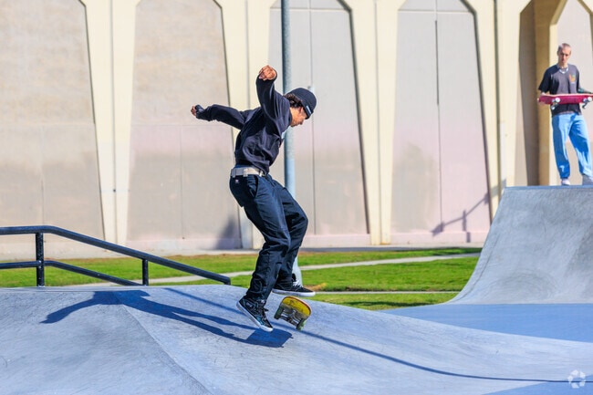 Practice your sidewalk surfing skills at Silverado Skate Park.