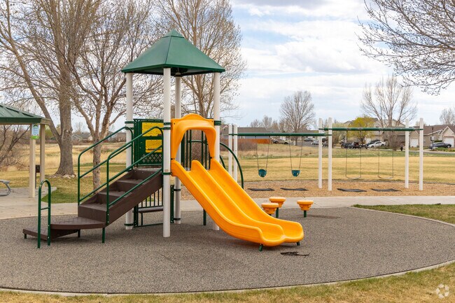 The playground at Rabbit Brush Park is popular with the local kids.