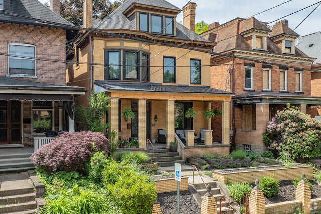 Historical brick homes are well known on the back streets in Wilkinsburg.