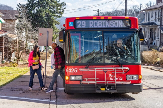 PRT bus stops are all through the Elliott neighborhood.