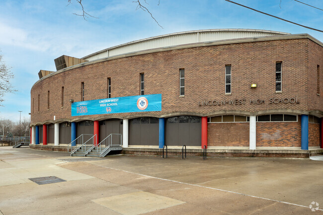 Lincoln-West High School brick structure, a sturdy icon of learning, welcoming generations.