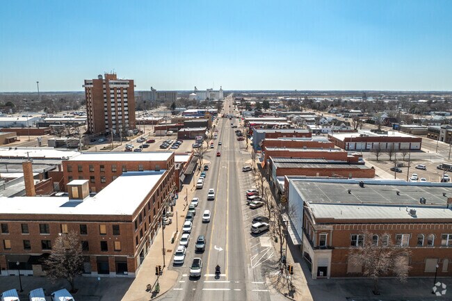 Downtown Main Street has more of a local flare, with small businesses set up in attached buildings in Great Bend.