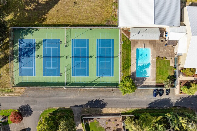 The Albany Tennis Club has both indoor and outdoor tennis courts.