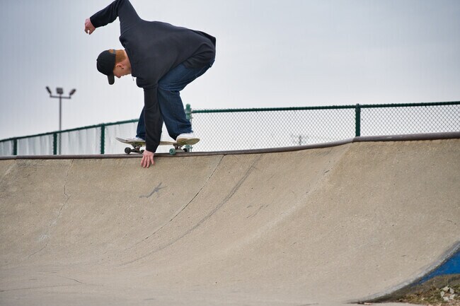 Melvindale skaters practice their tricks at the various ramps of Melvindale Skate Park.