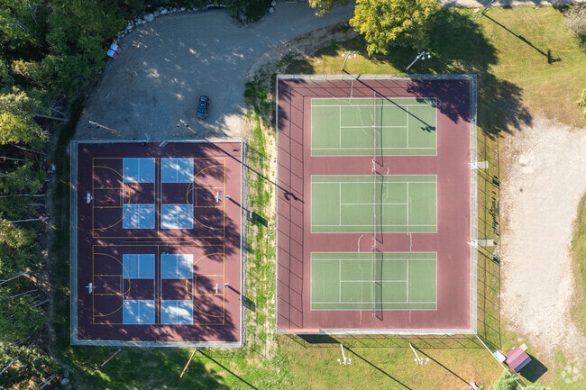 Play tennis or basketball on the courts at Mattanawcook Academy.