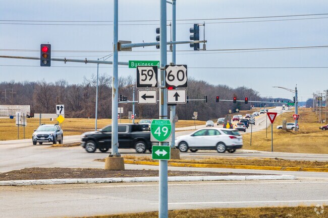 Missouri Highway 59 and US Highway 60 are major thoroughfares in Neosho.