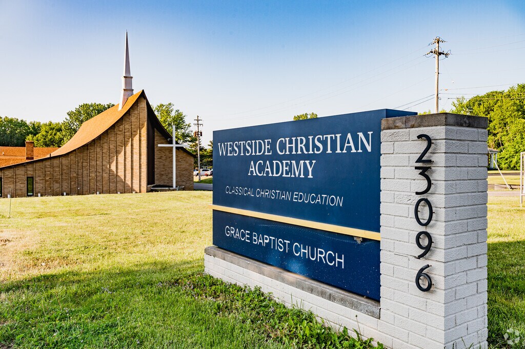 Signage for Westside Christian Academy in Westlake, Ohio.