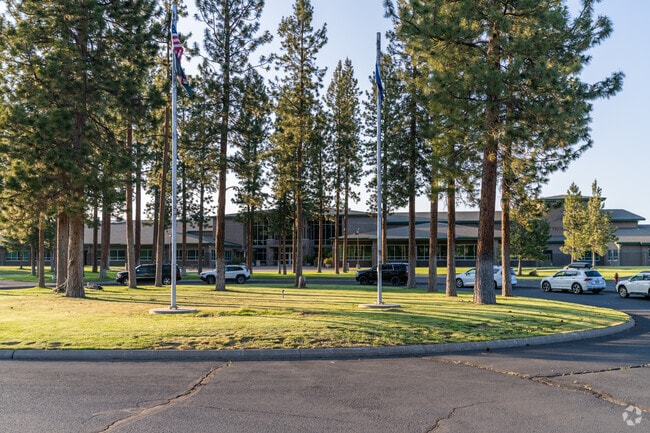 Sisters High School is nestled among the ponderosa pine trees in Sisters.