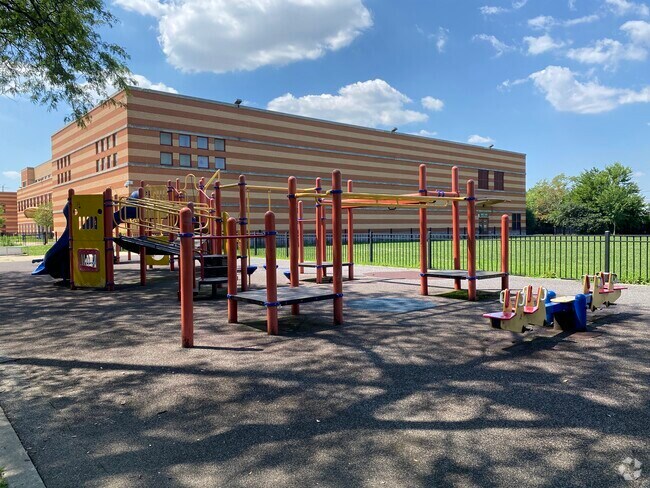 Younger students at Lionel Hampton Fine and Performing Arts School can enjoy the playground.