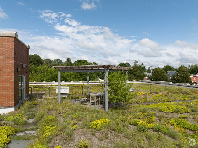 Teachers have an escape on the rooftop at Doane Stuart School in Rensselaer, NY.