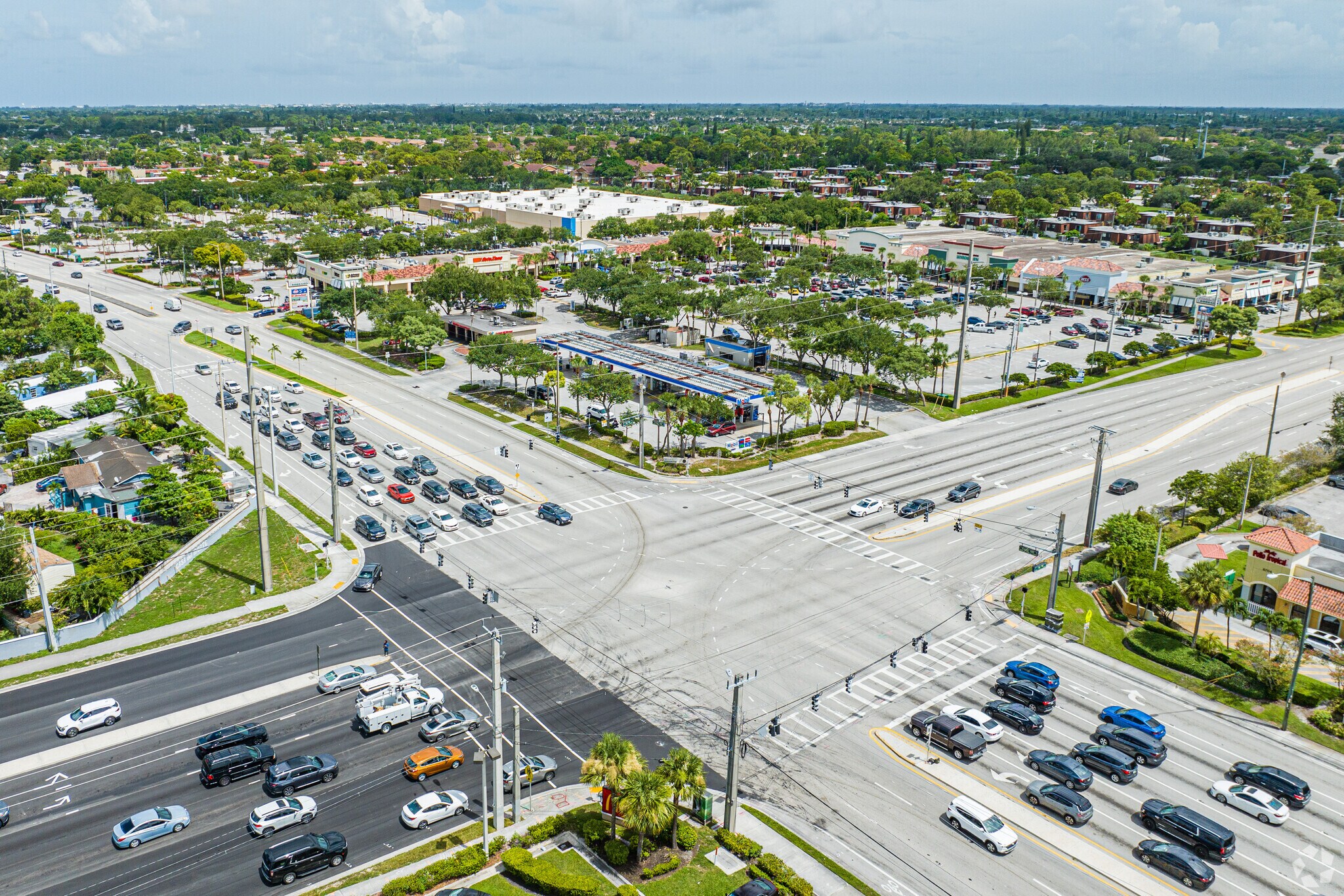 The intersection of Forest Hill Boulevard and Jog Road in Dillman Farms.