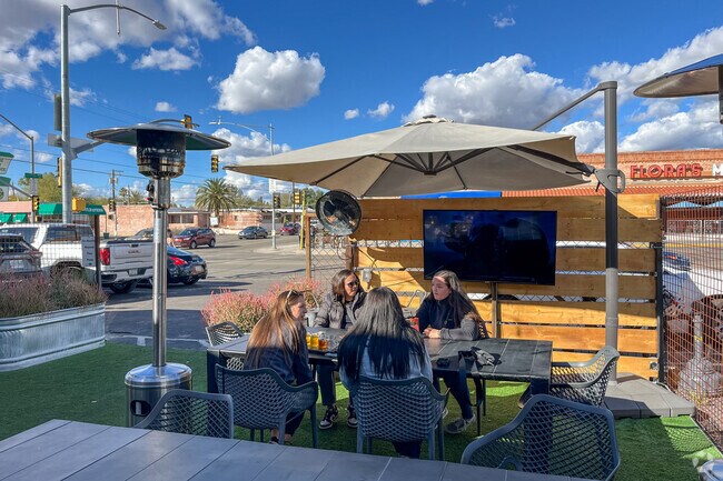 Borderlands Brewing has a sunny patio for people to enjoy and is minutes from Rincon Heights.