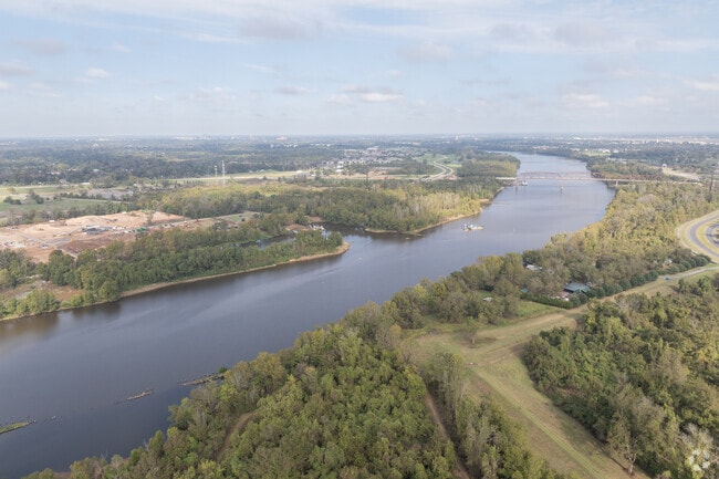 The Red River runs through out the neighborhood offering scenic views.