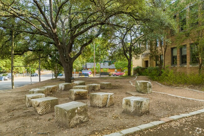 Outside learning areas are prevalent in Zavala Elementary in Holly.