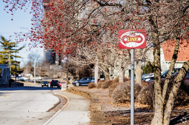 The Link crosses through the Walnut Street neighborhood providing a marked bicycle route.