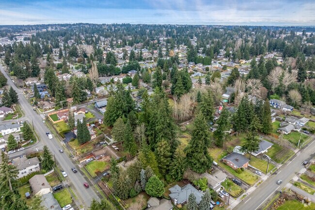 Maple Leaf provides lots of green spaces as well as homes surrounded by Evergreen trees.