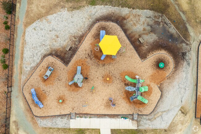 An aerial view of the playground at Enon Elementary School.