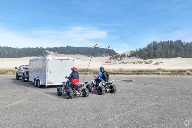 ATVs are commonly found in the Sand dunes of Winchester Bay.
