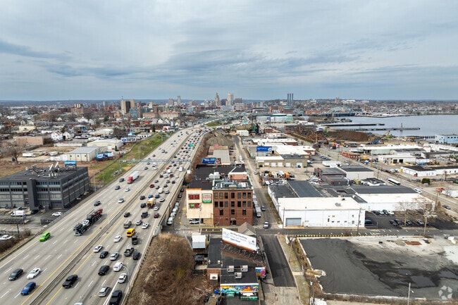 Experience the flow of Route I-95 from the aerial perspective from Lower South Providence.