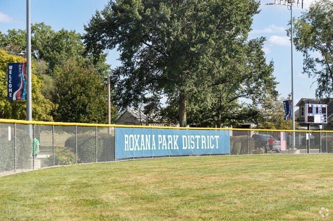 Roxana Community Park’s baseball field is perfect for players and fans alike.