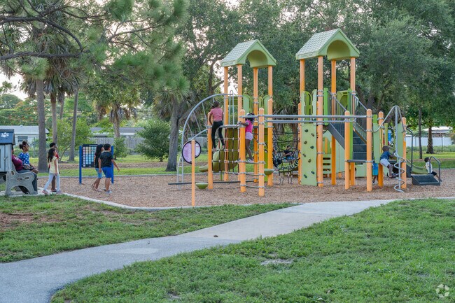Playground at Haverhill Park offers outdoor fun near Lake Belvedere Estates.