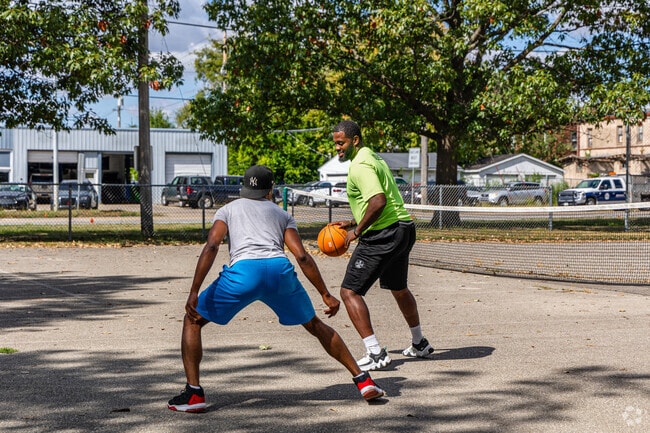 Play some 1 on 1 basketball at Lafayette Park in Lafnow.