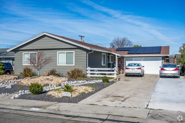Some ranch-style homes, like this, opt for the water saving landscaping in Foothill Farms.