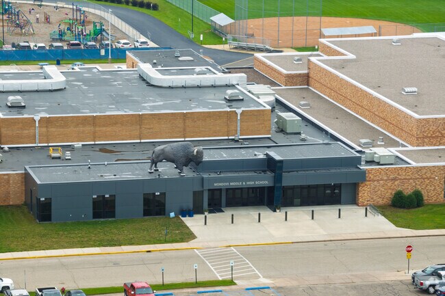 Mondovi Middle School shares an entrance with the high school.