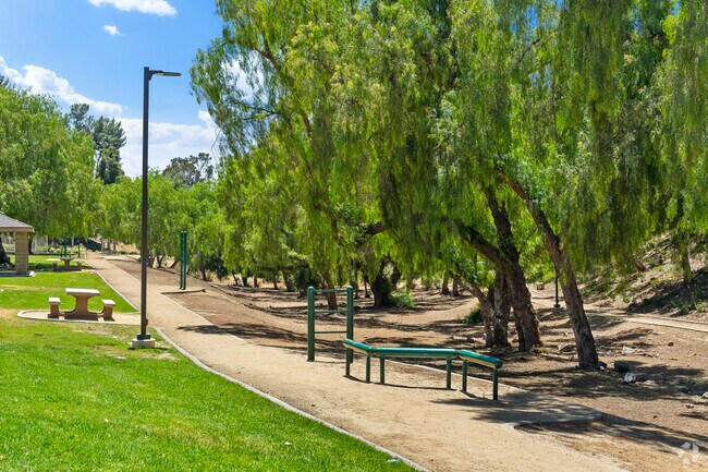 Wildrose Community Park is a beautiful green space with a circuit training outdoor gym.