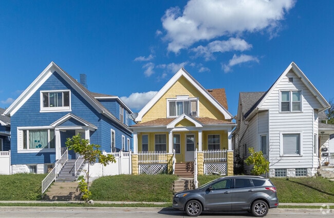 Colorful homes line the streets of Muskego Way.