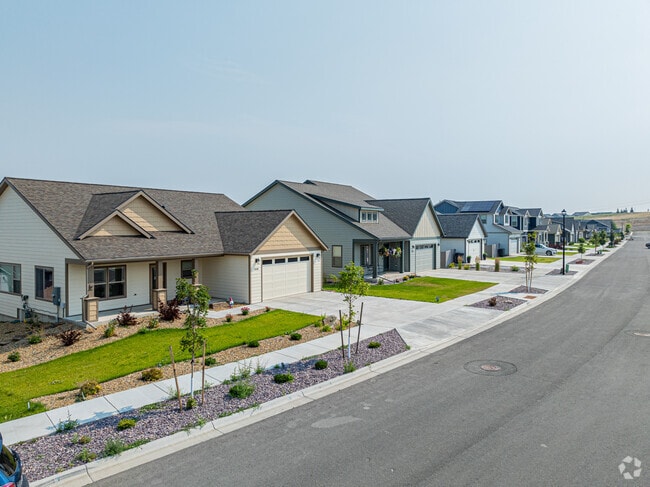 Brand new homes line this street in Mountain View Meadows.