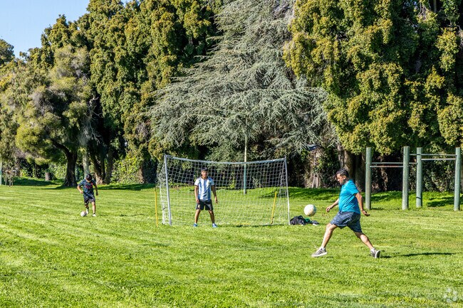 Arroyo Viejo park offers a large amount of green space for residents located in Eastmont, CA.