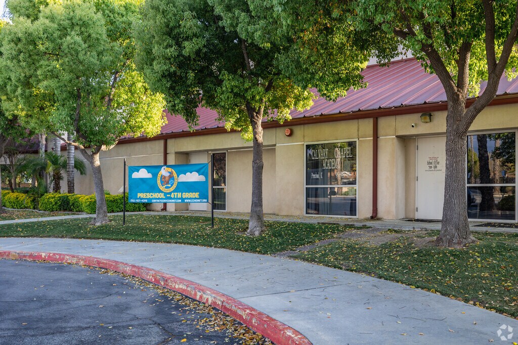 Shady trees line the campus at Calvary Chapel Academy.