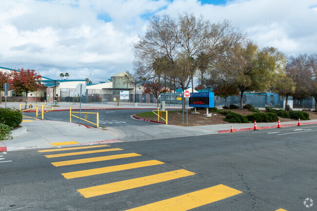 A driveway view to Rosa Parks Elementary School.