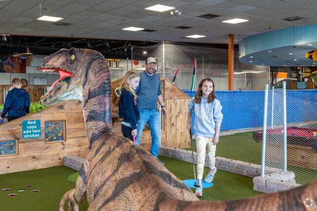 Share laughs, compete and let go at Prehistoric Putt, fun for the whole family.
