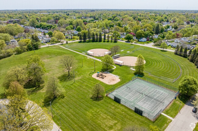 Aerial view of Quentin Park, located in the Quentin Park neighborhood