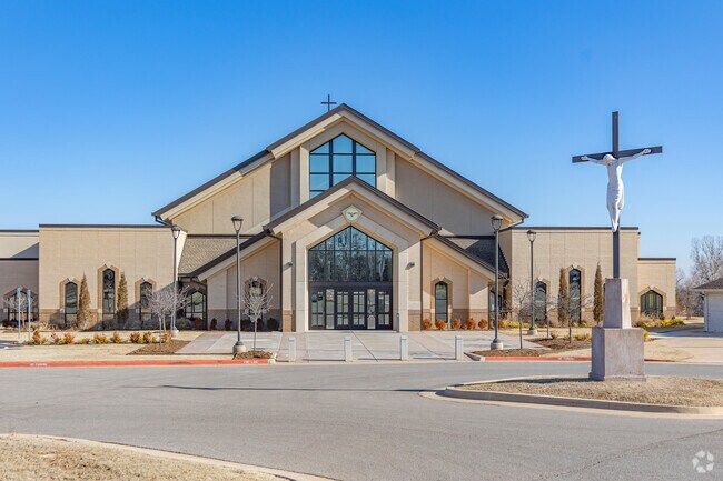 Holy Spirit Catholic Church is the only Catholic church in Mustang.